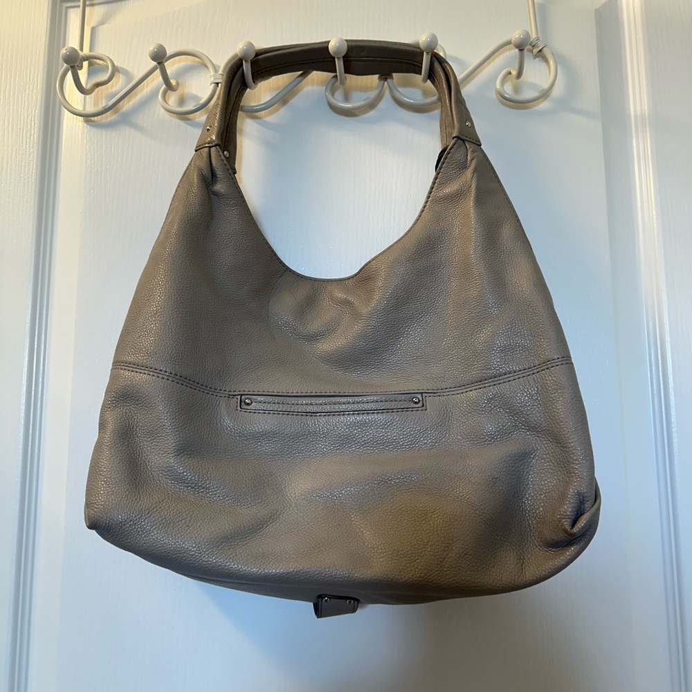 Michael Kors Gray Leather Hobo Bag Like New Spotless - Picture 3 of 7